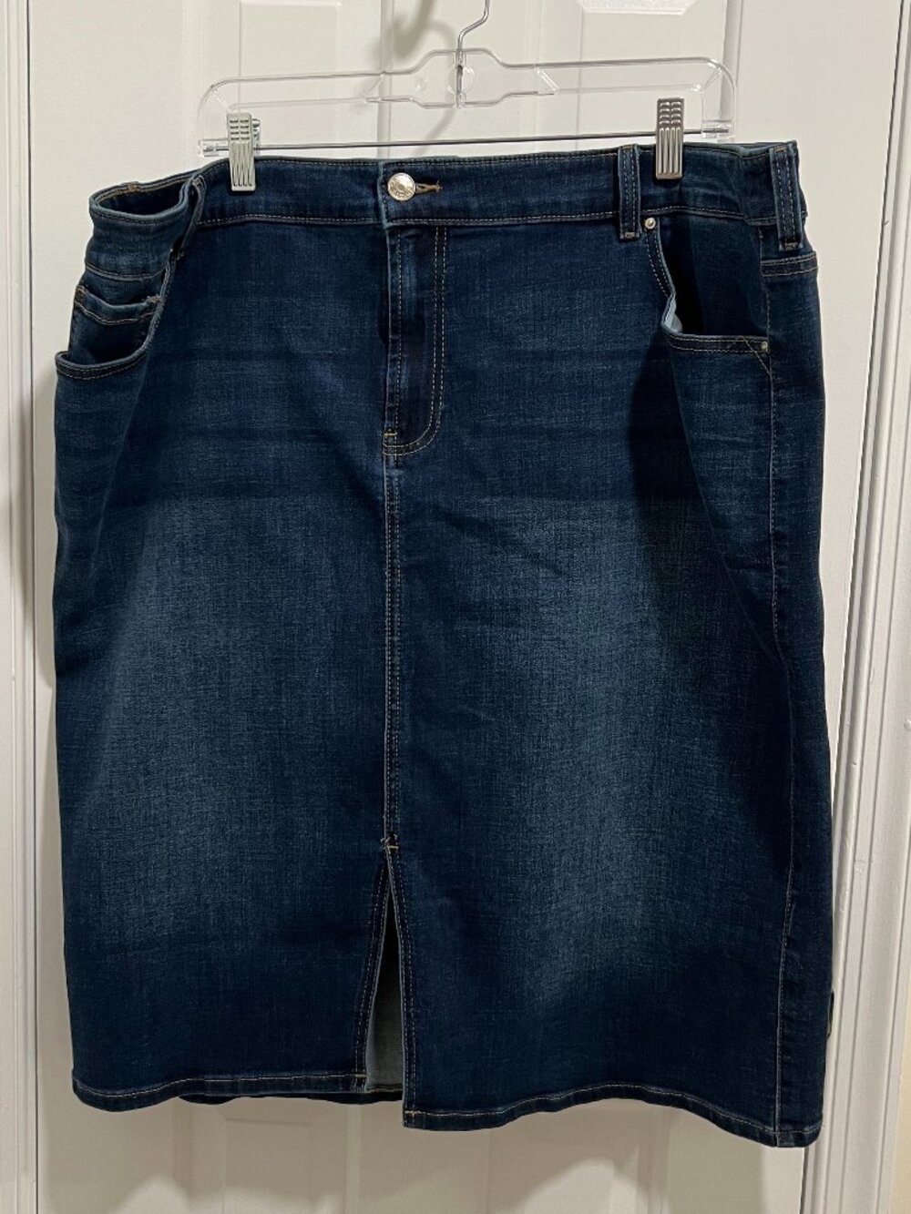 Chico's Perfect Stretch Midi Denim Skirt